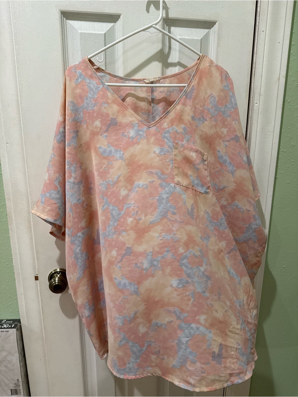 JODIFL Pastel Tie-Dye V-Neck Tunic - Pink, Blue, Cream